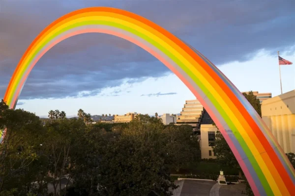 metal rainbow sculptures