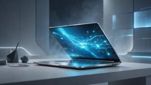 MacBook Pro M6 OLED touchscreen concept illustration โ rumoured late 2026